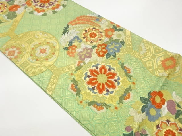 JAPANESE FUKURO OBI / WOVEN FLOWER CREST